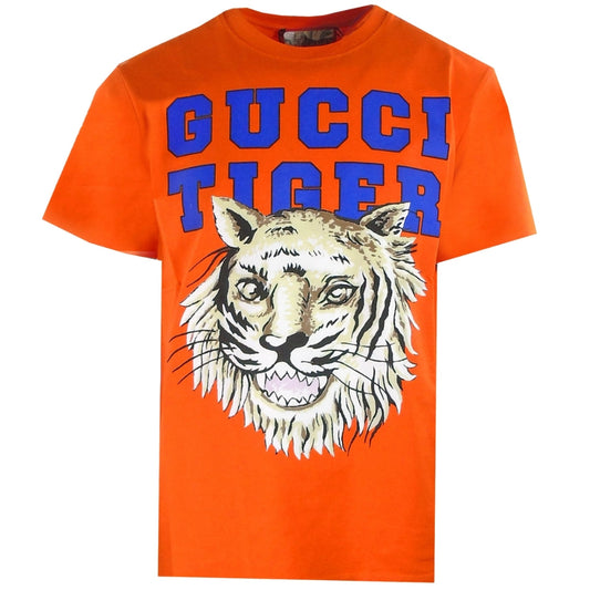 Gucci Tiger Logo T-Shirt Orange