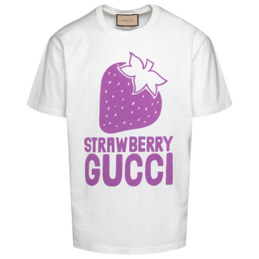 Gucci Strawberry Design T-Shirt White