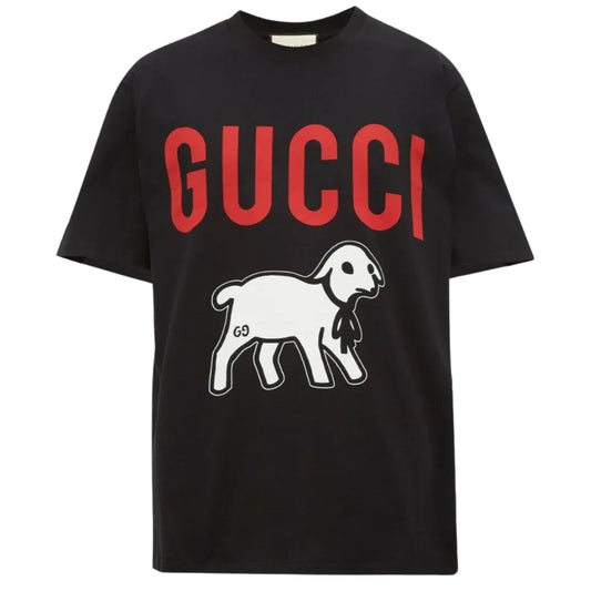 Gucci Lamb Design Black T-Shirt