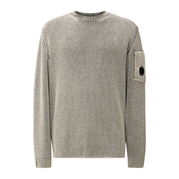 C.P. Company Fleece Black Melange Knitwear Sweatshirt