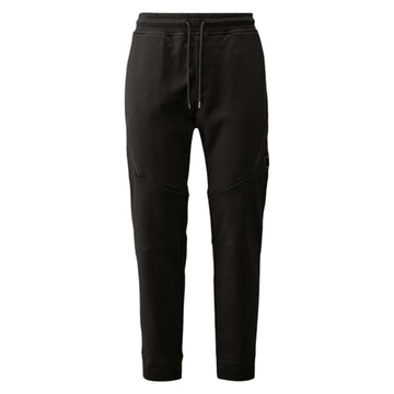 C.P. Company Diagonal Fleece Zipped Lens Black Sweatpants