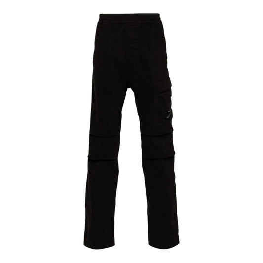 C.P. Company Stretch Sateen Ergonomic Black Cargo Pants