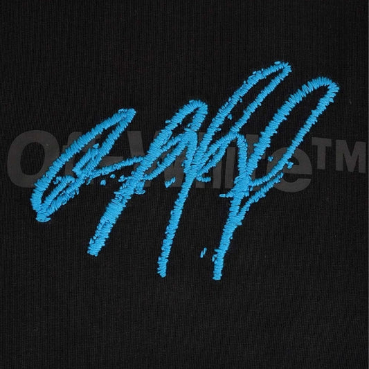 Off White Iconic Blue Logo T-Shirt Black