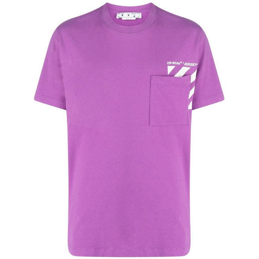 Off White Iconic Chest Logo T-Shirt Purple