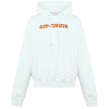 Off White Copper Logo Hoodie White