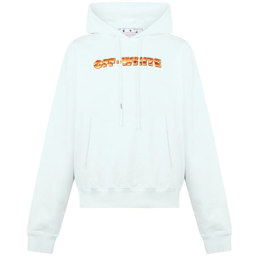 Off White Copper Logo Hoodie White