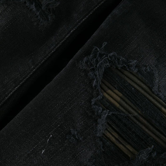 Amiri Brand Embossed Black Jeans