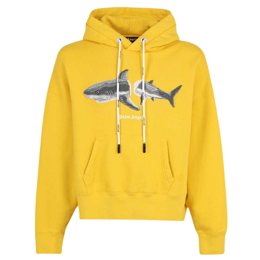 Palm Angels Yellow Shark Logo Hoodie