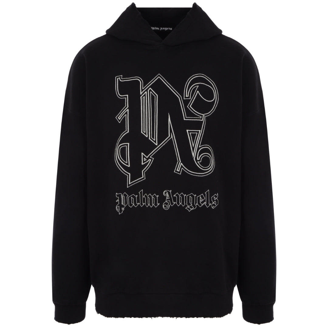 Palm Angels Monogram Hoodie Black