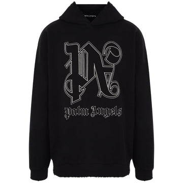 Palm Angels Monogram Hoodie Black