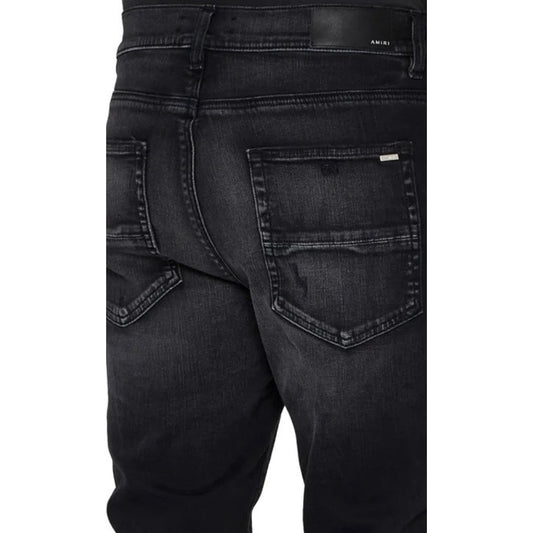 Amiri Brand Embossed Black Jeans