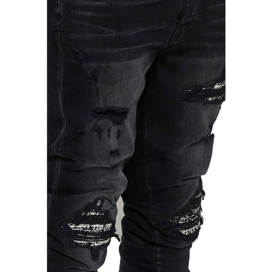 Amiri Brand Embossed Black Jeans