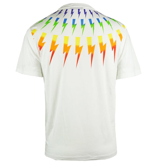 Neil Barrett Multicolour Lightning Bolt White Oversize Tee