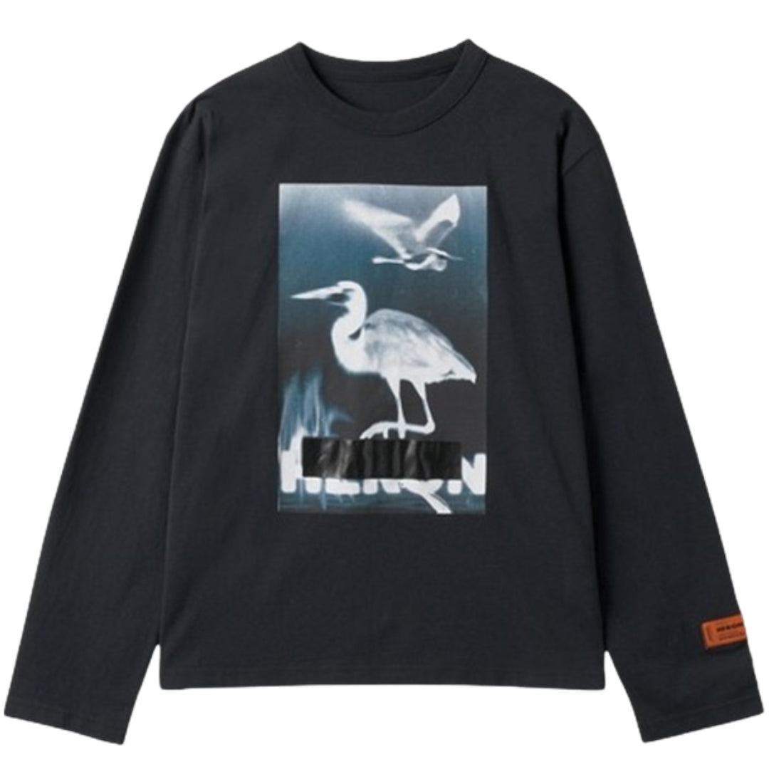 Heron Preston Censored Heron Logo Black Long Sleeve T-Shirt