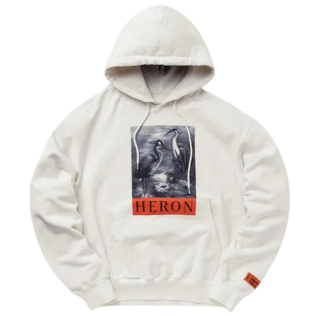 Heron Preston Boxed Heron Logo White Hoodie