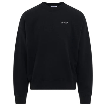 Off-White Scratch Tab Box Design Skate Fit Black Sweatshirt