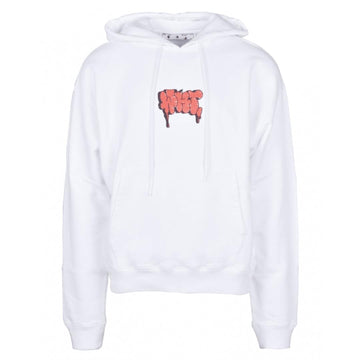 Off-White Graffiti Paint Logo White Hoodie