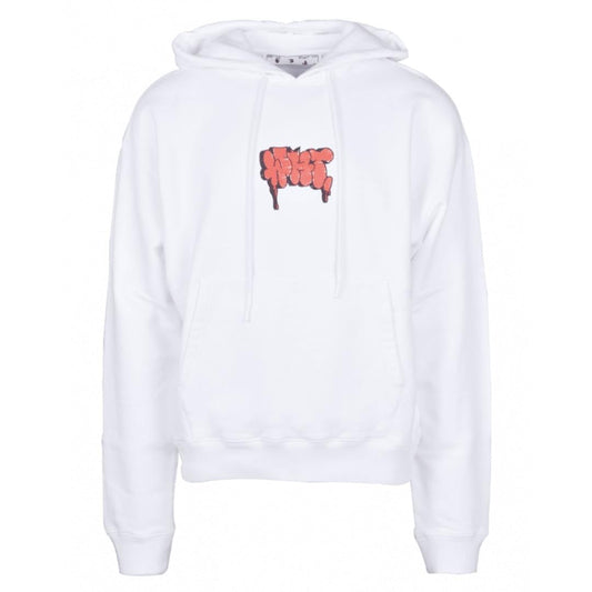 Off-White Graffiti Paint Logo White Hoodie