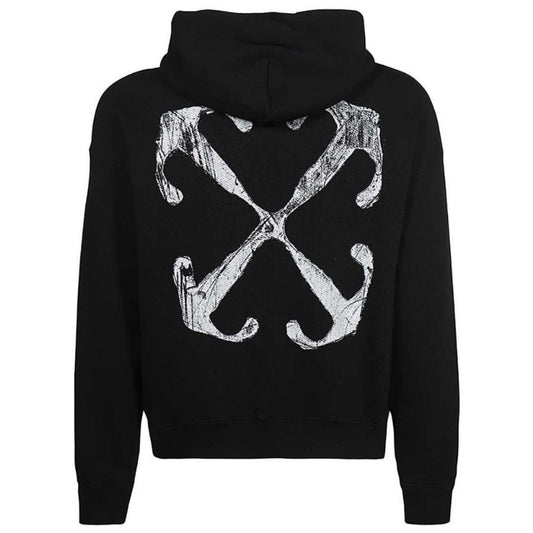 Off-White Scratch Arrow Design Skate Fit Black Hoodie