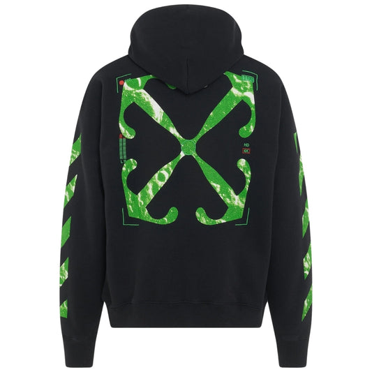 Off-White Moon Camera Design Skate Fit Black Zip-Up Hoodie