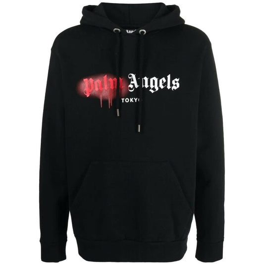 Palm Angels Tokyo Spray Paint Logo Black Hoodie