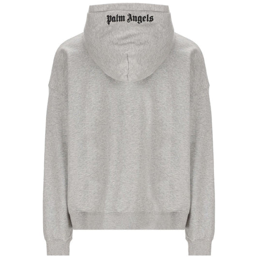 Palm Angels Embroidered Logo Grey Hoodie