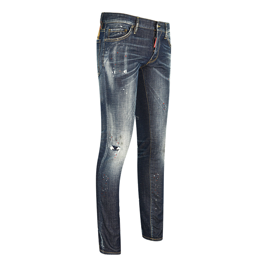 Dsquared2 Slim Jean Paint Splash Canadian Leaf Jeans