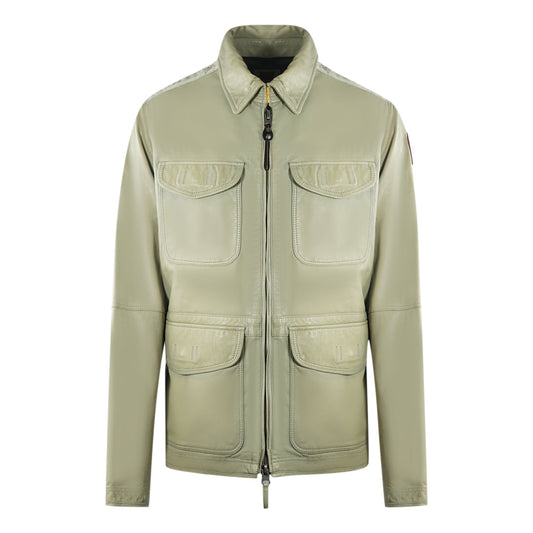 Parajumpers Truman Leather London Fog Beige Leather Jacket